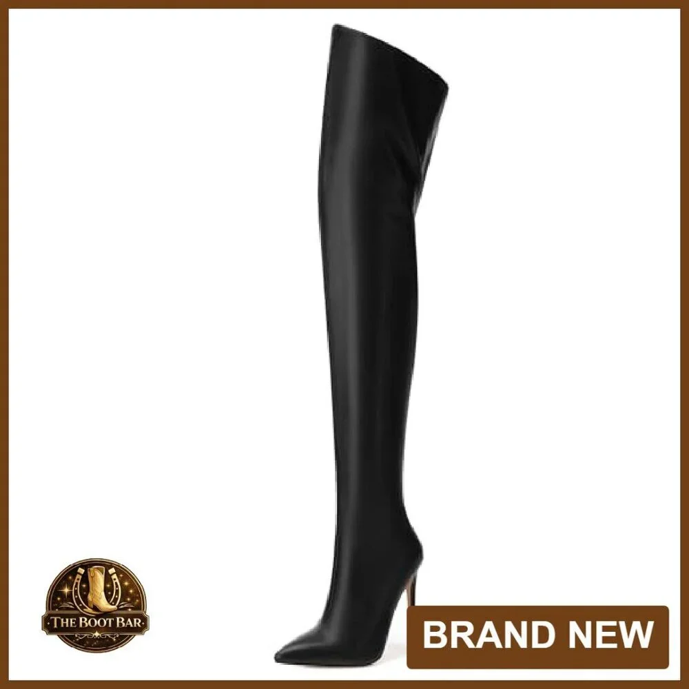 Over The Knee Thigh High Heel Boots Pointed Toe Stiletto Party Club Shoes